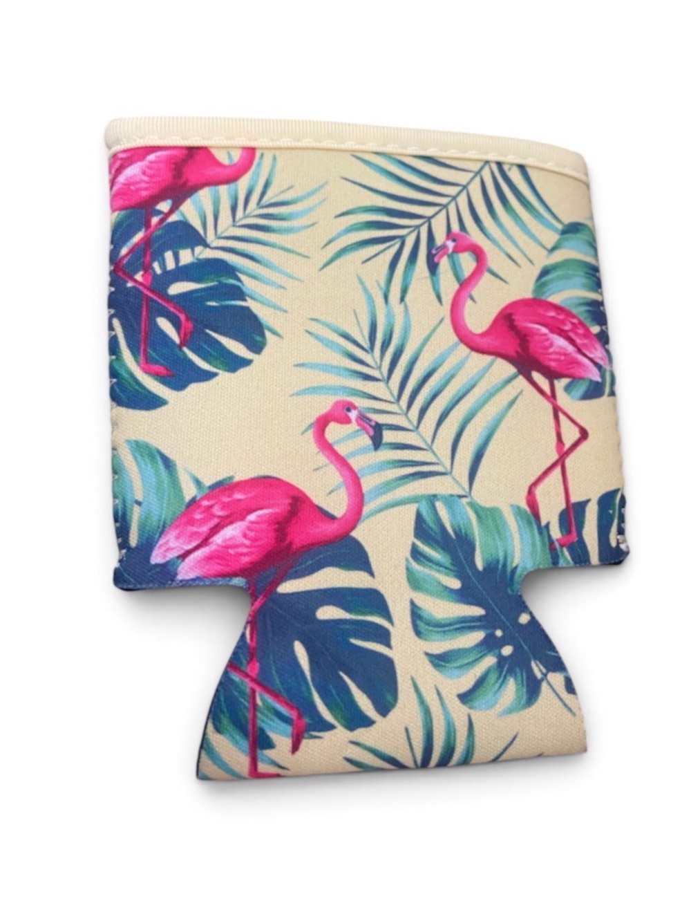 Pink Flamingo Tropical Can Cooler